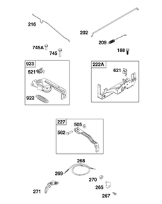 Controls Group Diagram and Parts List for 104M02-0109-H5 100000 - 19Z999 Briggs and Stratton Engine